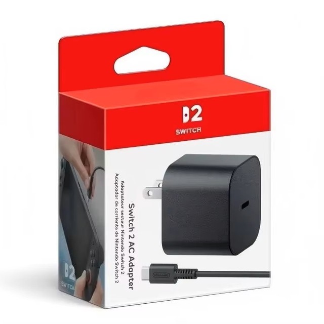 Original Nintendo Switch 2 AC Adapter PD 60W With Charging Cable Fast Charger Adapter for Nintendo 2 Support 4K TV Dock Mode