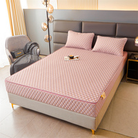 Housse de lit antibactérienne 100% polyester six faces, couleur unie, entièrement enveloppante, imperméable, avec fermeture éclair