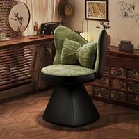 Tabouret de maquillage moderne de luxe léger, pivotant, en tissu chenille respirant, chaise robuste pour chambre et appartement