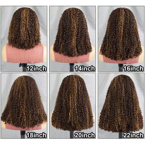 Letsfly Hair Pixie Curly 250% Density Pre-plucked Natural Hair 4/30 #   Perruques frontales en dentelle 13x4, cheveux humains, 12-22 pouces, vente en gros - Product Image 4