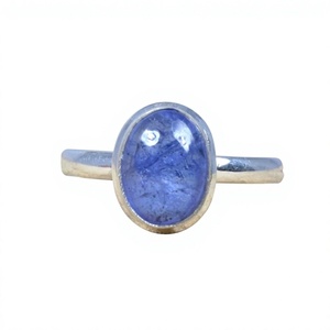 Bague en argent sterling 925 avec pierre précieuse Larimar, bijoux fins faits à la main, tendance, style chrétien, certifiés - Product Image 1