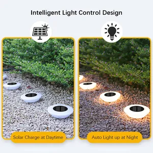 Luz Solar LED para Terraza, 12 LED, IP65, con Batería <span class=keywords><strong>de</strong></span> Iones <span class=keywords><strong>de</strong></span> Litio, Resistente al Agua, Sensor <span class=keywords><strong>de</strong></span> Luz Nocturna Automático, para Caminos - Product Image 4