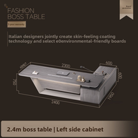 Meubles de bureau de style italien, bureau de direction haut de gamme fonctionnel avec LED, bureau de direction léger et luxueux, bureau de PDG