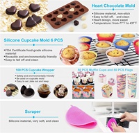 Kit de pâtisserie 466 pièces avec moules à charnière, kit de décoration de gâteaux, plateau tournant et douilles russes pour gâteaux