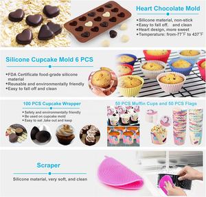 Ensemble de cuisson avec moules à gâteaux à ressort, Kit de fournitures de décoration de gâteaux, support de plateau tournant, buses russes pour gâteaux, 466 pièces - Product Image 4