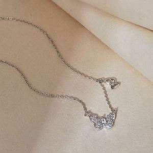 Dylam Luxurious Fashion Jewelry <b>Solid</b> Sterling <b>Silver</b> 5A Cubic Zirconia Link Chain Marquise Butterfly Pendant <b>Necklace</b> - Product Image 4