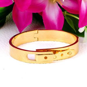 Shiny Polished 18K Gold Plated Color <b>Stainless</b> <b>Steel</b> Unfading Jewelry for <b>Men</b> Women Wristband Bangle <b>Bracelets</b> for Punk Gift - Product Image 3