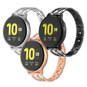Bracelet en métal diamants pour montre, Samsung Galaxy, 4/5/Classic, <span class=keywords><strong>42mm</strong></span>, 3, 41mm, <span class=keywords><strong>Active</strong></span> 2, 44mm, 40mm, 20mm, bijou à chaîne bling-bling - Product Image 1