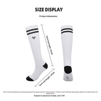 Chaussettes de compression en coton rayées pour femmes avec logo sur le bord, idéales pour le badminton, le fitness, la course à pied, la corde à sauter, le yoga, respirantes et antidérapantes