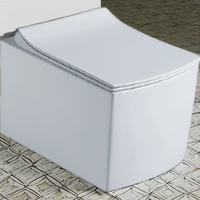 Vaisselle sanitaire murale moderne en céramique, toilette allongée à double chasse avec réservoir dissimulé, piège en P monobloc pour salle de bain
