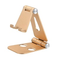 Support de téléphone en métal noir, support de bureau pliable et réglable pour smartphone et tablette