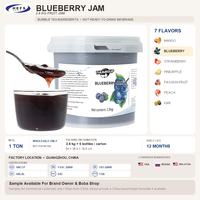 THUMBSUP Selai Buah Blueberry dengan Topping Berry yang Kaya 2.8kgx6 Karton untuk Hidangan Premium dan Bubble Tea