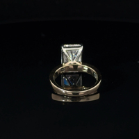 Bague en or jaune massif 10k 14k 18k avec diamant de laboratoire 1ct 2ct 3ct 5ct taille Radiant DEF VVS1, monture à quatre griffes, pour femme