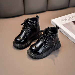 All'ingrosso stivali martin per bambini con cerniera laterale stringata in morbida pelle per bambine e ragazzi scarpe per bambini - Product Image 4