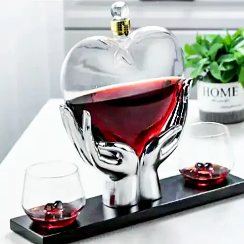 Kaca Whiskey Decanter kaca minuman keras Whisky Decanter grosir desain timbul kristal besar naga pesta klasik