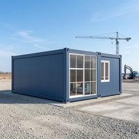 Maison conteneur modulaire préfabriquée durable et portable, avec grande fenêtre en verre, pour bureau de chantier de construction routière et de ponts
