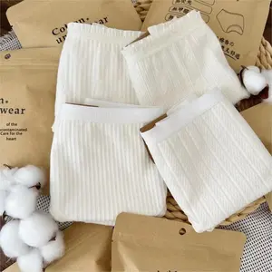 Bragas de tiro medio desnudas de algodón crudo 7A, ropa interior de algodón para bebés de clase antibacteriana cómoda para mujeres - Product Image 4