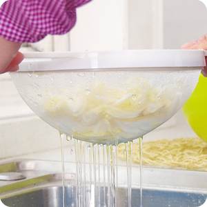 Ensemble de 2 cuvettes en <span class=keywords><strong>plastique</strong></span> multifonctionnelles pour la cuisine domestique Panier à riz pour le lavage des légumes Panier à farine à mailles fines Panier d'égouttage - Product Image 2