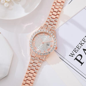 Montre-bracelet pour femme en acier inoxydable, édition coréenne, tendance, entièrement sertie de diamants, chiffres romains, rétro, résistante à l'eau, modèle complet, vente chaude - Product Image 4