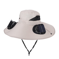 Sombrero con Ventilador Solar de Doble Aspas, Transpirable, 3 Velocidades, Visera con Ventilador para Verano, Protección UV, Viento Fuerte, Sombrero de Pesca, para Camping