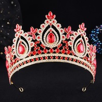 Couronne de mariée baroque, diadème de princesse exquis pour anniversaire, coiffe de mariée européenne et américaine, couronne de concours en alliage