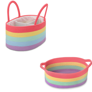 Vente en gros de sac à couches pour maman panier en coton arc-en-ciel pour produits pour bébés <span class=keywords><strong>organisateur</strong></span> de couches portable pour le voyage - Product Image 3