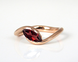 Wholesale Solid 925 Sterling Silver Handmade <b>Ring</b> Marquise Design Gold-Plated Red Garnet January Bezel Setting Wedding - Product Image 1
