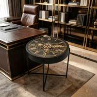 Table d'appoint rétro industrielle américaine avec engrenages mobiles réels pour salon, en métal