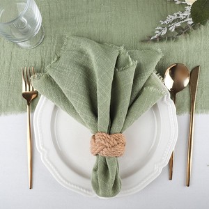 Zachte katoenen mousseline servetten met rafelrand, herbruikbaar, kleurrijk, handgemaakt, voor bruiloft, feest of tafeldecoratie - Product Image 2