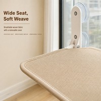 Hamac de fenêtre pour chat grande taille, lot de 2, sans fil, avec 4 ventouses puissantes, lit de fenêtre pliable à structure métallique pour