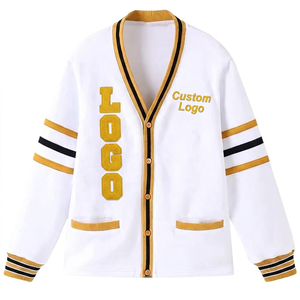Cardigan en tricot personnalisé avec logo brodé pour université, cardigan personnalisé, pull en tricot - Product Image 1
