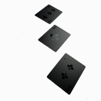 Jeu de cartes de jeu de poker en plastique pvc étanche noir avec impression de logo personnalisé personnalisé en vrac