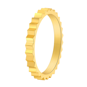 Venta al por Mayor de Anillos de Engranaje Cóncavo-Convexos Simples e Irregulares en Estilo Europeo Americano, Anillos de Titanio de Alta Gama Unisex - Product Image 1