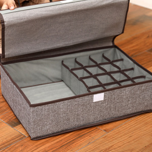 Clothing Organizer <b>Storage</b> <b>Box</b> With Lid Rectangle Foldable Compartmentalized For Underwear Socks <b>Drawer</b> Wardrobe Desktop - Product Image 4