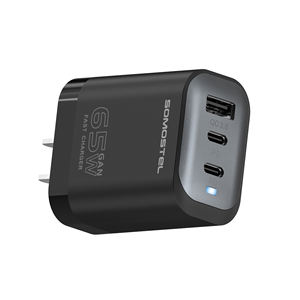 <span class=keywords><strong>Chargeur</strong></span> rapide triple port LED 3A avec protection, OEM ODM 65W GAN SIC, dernière puce intelligente, moins de chaleur, portable, PD QC, pour iPhone - Product Image 4