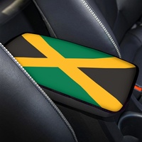 Coussin d'accoudoir central de voiture universel et fin, avec drapeau de la Jamaïque, soulage la pression sur les bras pendant la conduite