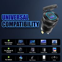 Chargeur de voiture USB C 118W à charge rapide 5.0, prise de voiture 12V 24V, alliage d'aluminium étanche, prise de chargeur de voiture USB pour ordinateurs portables, Starlink Mini