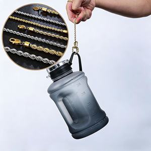 Vente en gros de colliers en acier inoxydable plaqué or 18 carats pour homme, chaîne torsadée en forme de corde, 2,5 mm, 3 mm - Product Image 4