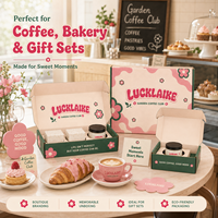 Boîte d'emballage personnalisée écologique avec motif floral, boîte à courrier ondulée pour abonnement à du café, cadeau et marques de boutiques