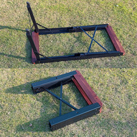 Table de camping pliante multifonctionnelle en métal pour barbecue en plein air, table tactique IGT en aluminium et en bois