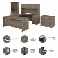 Bureau de direction contemporain Studio C 8 pièces en forme de U avec huche pour espaces de travail professionnels