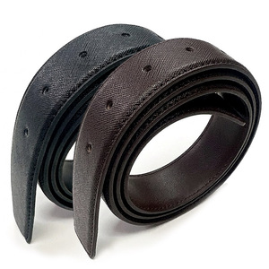 Ceinture en cuir de vachette véritable Saffiano 33 mm à 5 trous, fabrication coréenne, 120 cm, sans boucle, grande taille, ceinture de remplacement, directement de l'usine - Product Image 1