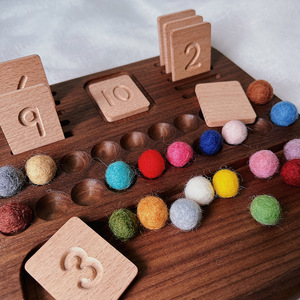 Tablero de Conteo Digital Montessori Australiano Hecho a Mano, Tablero de Madera Maciza de Nogal Negro y Haya, Juguete Educativo para Niños - Product Image 4