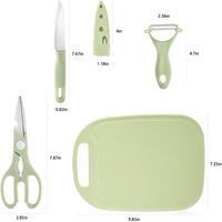 Ensemble de planches à découper de voyage miniatures 4 pièces, planches à découper en plastique portables pour le camping, couteau, éplucheur de fruits et légumes, ciseaux