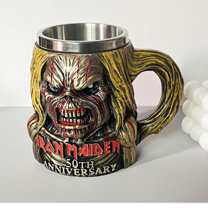 Nuova Tazza da Birra in Stile Vintage per Campeggio, Ecologica in Resina e Acciaio Inox 300ml, Tazza da Festa per Donne - Product Image 4