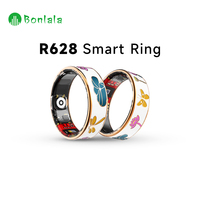 Bague connectée élégante en acier inoxydable émaillé avec télécommande sans fil, suivi d'activité, surveillance de la santé, réveil et contrôle par application