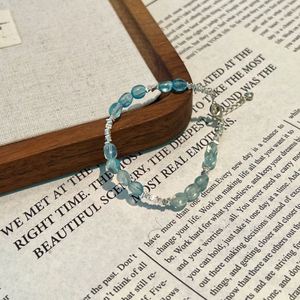 Dylam Personalized Statement Design Aqua Tiny Rice Beads Women Jewelry <b>Bangles</b> & <b>Bracelets</b> S925 Silver for Daily Life Wear - Product Image 5