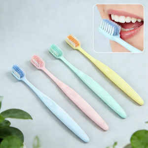 Vente directe d'usine, brosse à dents en plastique pour adultes, poils haute densité, couleur unie, simple, brosse à dents professionnelle pour l'hygiène bucco-dentaire - Product Image 4