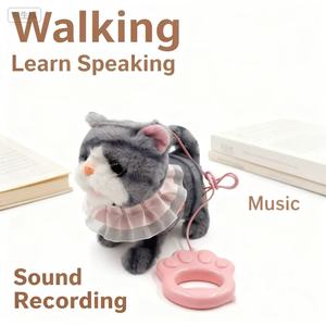 <span class=keywords><strong>Peluche</strong></span> eléctrico controlado por correa Gato simulado Juguete de <span class=keywords><strong>peluche</strong></span> eléctrico Regalo de <span class=keywords><strong>peluche</strong></span> para niños <span class=keywords><strong>Cuerda</strong></span> Gato Caminando LearnSpeaking Animal - Product Image 2