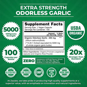 Biokom toptan 100 vejetaryen kapsüller takviyesi 5000Mg gücü kokusuz sarımsak kapsüller bağışıklık desteği ve kalp sağlığı - Product Image 2